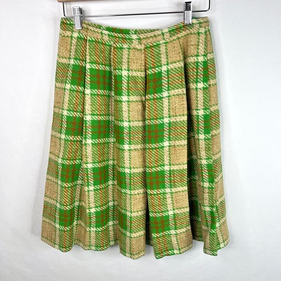 Vintage Sears Union Made Plaid Wool Skirt Small - Picture 6 of 8